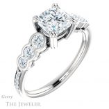 Cushion Cut Forever One Moissanite Engagement Ring #GTJ1208-cushion-fo-w