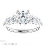 Cushion Cut Forever One Moissanite Engagement Ring #GTJ1208-cushion-fo-w
