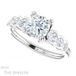 Cushion Cut Forever One Moissanite Engagement Ring #GTJ1208-cushion-fo-w