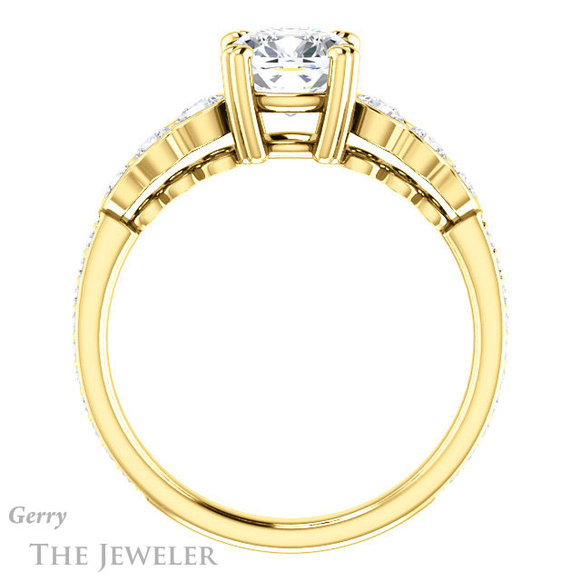 Cushion Cut Forever One Moissanite Engagement Ring #GTJ1208-cushion-fo-y