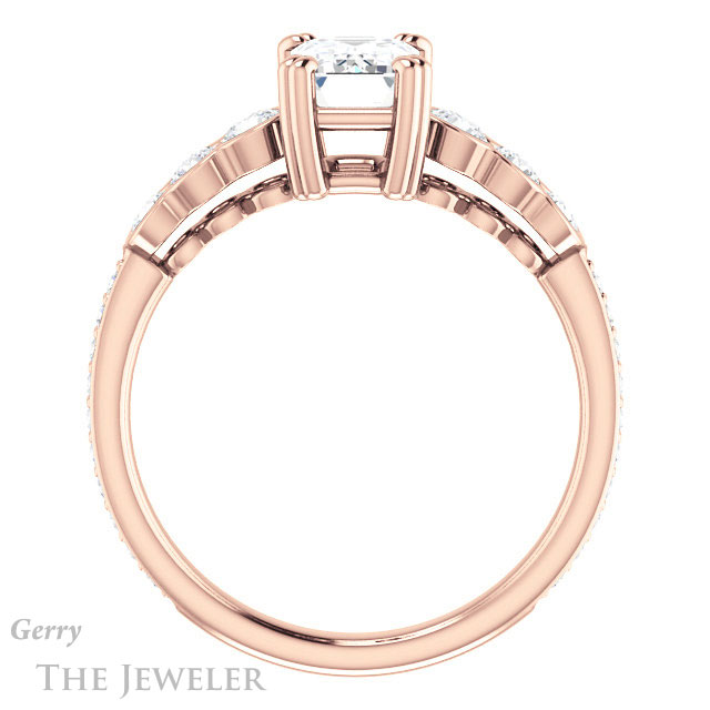 Emerald Cut Forever Brilliant Moissanite Engagement Ring #GTJ1208-emerald-fb-r