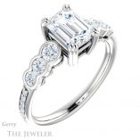 Emerald Cut Forever Brilliant Moissanite Engagement Ring #GTJ1208-emerald-fb-w