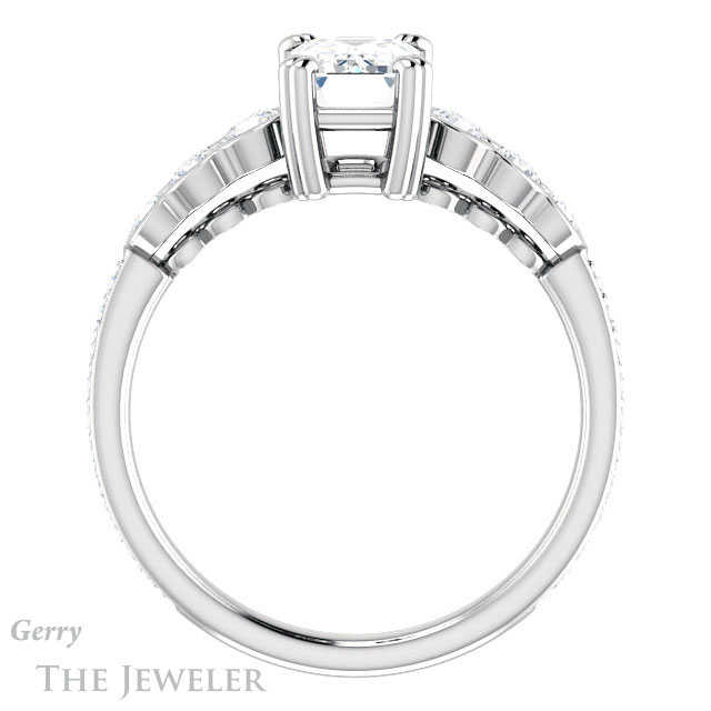 Emerald Cut Forever Brilliant Moissanite Engagement Ring #GTJ1208-emerald-fb-w