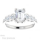 Emerald Cut Forever Brilliant Moissanite Engagement Ring #GTJ1208-emerald-fb-w