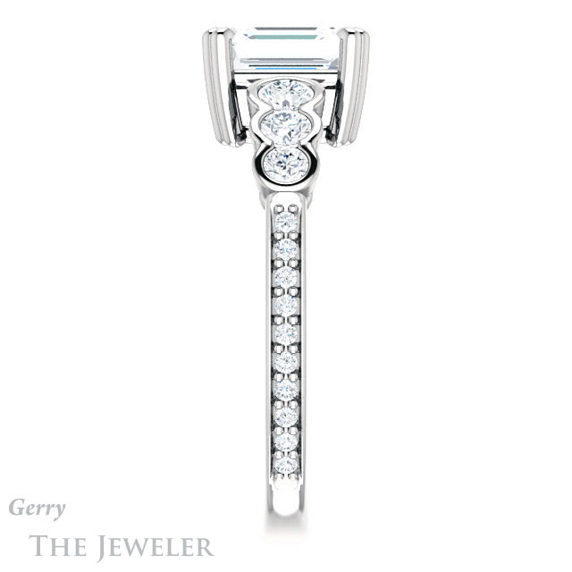 Emerald Cut Forever Brilliant Moissanite Engagement Ring #GTJ1208-emerald-fb-w