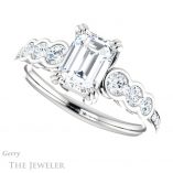 Emerald Cut Forever Brilliant Moissanite Engagement Ring #GTJ1208-emerald-fb-w