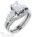Emerald Cut Forever Brilliant Moissanite Engagement Ring #GTJ1208-emerald-fb-w