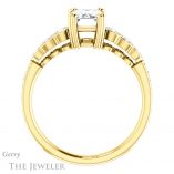 Emerald Cut Forever One Moissanite Engagement Ring #GTJ1208-emerald-fb-y 2 Emerald Cut Forever Brilliant Moissanite Engagement Ring #GTJ1208-emerald-fb-y