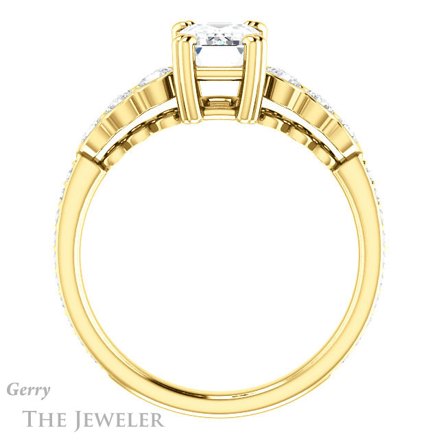 Emerald Cut Forever Brilliant Moissanite Engagement Ring #GTJ1208-emerald-fb-y