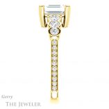 Emerald Cut Forever One Moissanite Engagement Ring #GTJ1208-emerald-fb-y 3 Emerald Cut Forever Brilliant Moissanite Engagement Ring #GTJ1208-emerald-fb-y