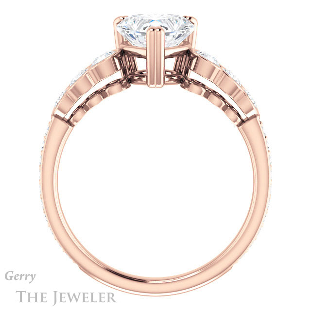 Heart Shaped Forever One Moissanite Engagement Ring #GTJ1208-heart-fb-r 2 Heart Shaped Forever Brilliant Moissanite Engagement Ring #GTJ1208-heart-fb-r
