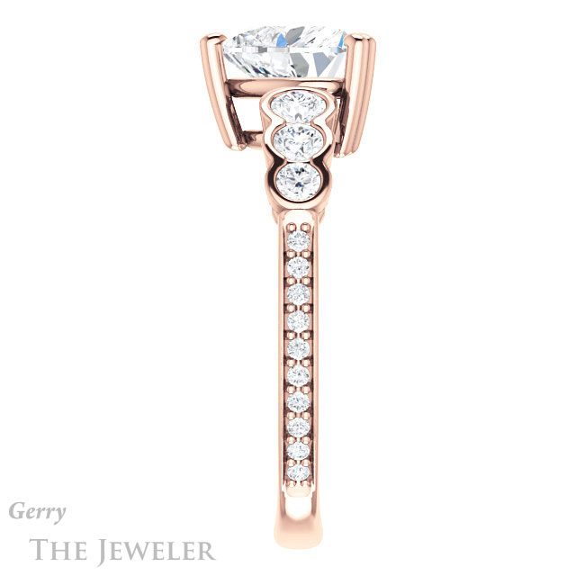 Heart Shaped Forever One Moissanite Engagement Ring #GTJ1208-heart-fb-r 3 Heart Shaped Forever Brilliant Moissanite Engagement Ring #GTJ1208-heart-fb-r