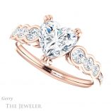 Heart Shaped Forever One Moissanite Engagement Ring #GTJ1208-heart-fb-r 5 Heart Shaped Forever Brilliant Moissanite Engagement Ring #GTJ1208-heart-fb-r