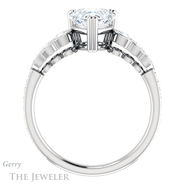 Heart Shaped Forever Brilliant Moissanite Engagement Ring #GTJ1208-heart-fb-w