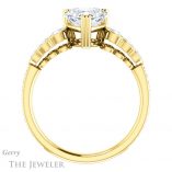 Heart Shaped Forever One Moissanite Engagement Ring #GTJ1208-heart-fb-y 2 Heart Shaped Forever Brilliant Moissanite Engagement Ring #GTJ1208-heart-fb-y