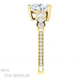 Heart Shaped Forever One Moissanite Engagement Ring #GTJ1208-heart-fb-y 3 Heart Shaped Forever Brilliant Moissanite Engagement Ring #GTJ1208-heart-fb-y