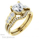 Heart Shaped Forever One Moissanite Engagement Ring #GTJ1208-heart-fb-y 6 Heart Shaped Forever Brilliant Moissanite Engagement Ring #GTJ1208-heart-fb-y