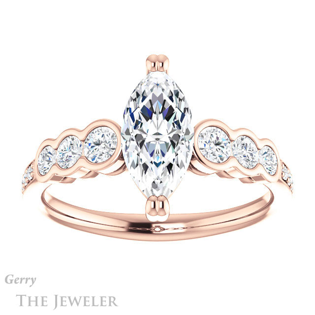 Marquise Cut Forever Brilliant Moissanite Engagement Ring #GTJ1208-marquise-fb-r