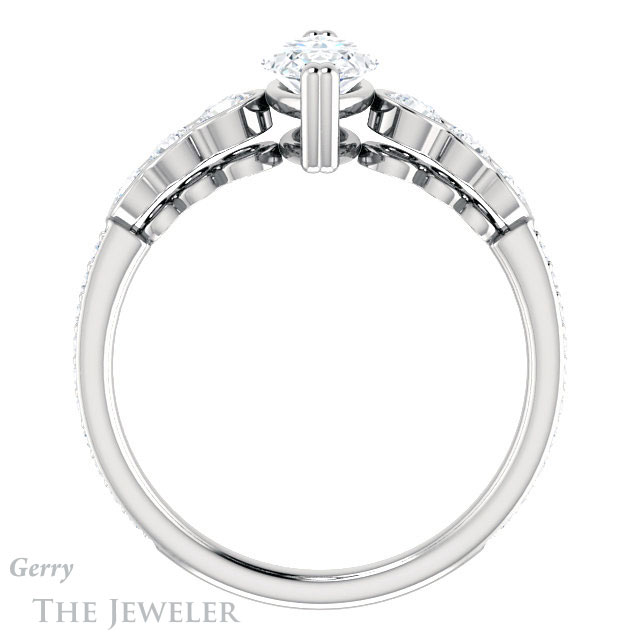 Marquise Cut Forever Brilliant Moissanite Engagement Ring #GTJ1208-marquise-fb-w