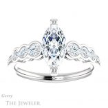 Marquise Cut Forever Brilliant Moissanite Engagement Ring #GTJ1208-marquise-fb-w