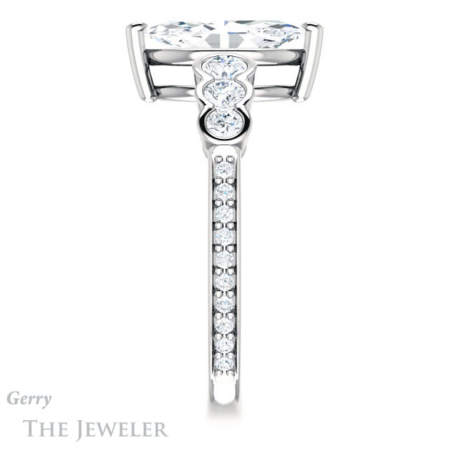Marquise Cut Forever Brilliant Moissanite Engagement Ring #GTJ1208-marquise-fb-w