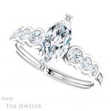 Marquise Cut Forever Brilliant Moissanite Engagement Ring #GTJ1208-marquise-fb-w