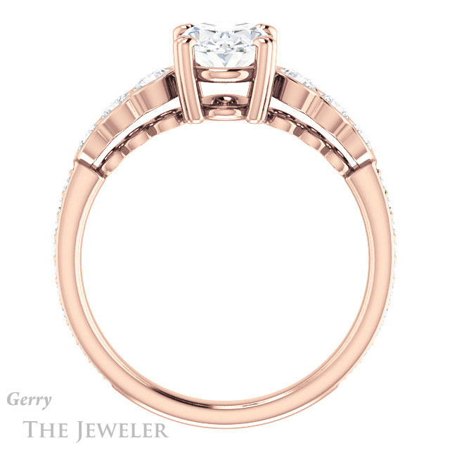 Oval Shaped Forever One Moissanite Engagement Ring #GTJ1208-oval-fo-r
