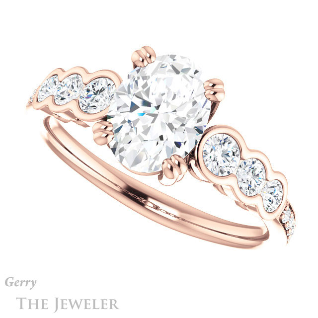 Oval Shaped Forever One Moissanite Engagement Ring #GTJ1208-oval-fo-r 5 Oval Shaped Forever One Moissanite Engagement Ring #GTJ1208-oval-fo-r