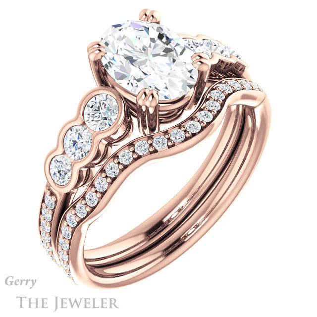 Oval Shaped Forever One Moissanite Engagement Ring #GTJ1208-oval-fo-r 6 Oval Shaped Forever One Moissanite Engagement Ring #GTJ1208-oval-fo-r