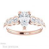 Pear Shaped Forever One Moissanite Engagement Ring #GTJ1208-pear-fb-r 1 Pear Shaped Forever Brilliant Moissanite Engagement Ring #GTJ1208-pear-fb-r