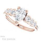 Pear Shaped Forever One Moissanite Engagement Ring #GTJ1208-pear-fb-r 5 Pear Shaped Forever Brilliant Moissanite Engagement Ring #GTJ1208-pear-fb-r
