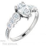 Pear Shaped Forever One Moissanite Engagement Ring #GTJ1208-pear-fb-w 4 Pear Shaped Forever Brilliant Moissanite Engagement Ring #GTJ1208-pear-fb-w