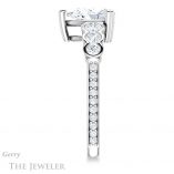 Pear Shaped Forever One Moissanite Engagement Ring #GTJ1208-pear-fb-w 3 Pear Shaped Forever Brilliant Moissanite Engagement Ring #GTJ1208-pear-fb-w