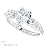 Pear Shaped Forever One Moissanite Engagement Ring #GTJ1208-pear-fb-w 5 Pear Shaped Forever Brilliant Moissanite Engagement Ring #GTJ1208-pear-fb-w