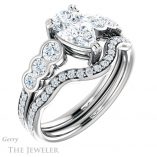 Pear Shaped Forever One Moissanite Engagement Ring #GTJ1208-pear-fb-w 6 Pear Shaped Forever Brilliant Moissanite Engagement Ring #GTJ1208-pear-fb-w
