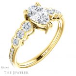 Pear Shaped Forever One Moissanite Engagement Ring #GTJ1208-pear-fb-y 4 Pear Shaped Forever Brilliant Moissanite Engagement Ring #GTJ1208-pear-fb-y