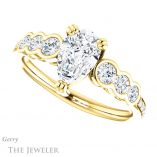 Pear Shaped Forever One Moissanite Engagement Ring #GTJ1208-pear-fb-y 5 Pear Shaped Forever Brilliant Moissanite Engagement Ring #GTJ1208-pear-fb-y