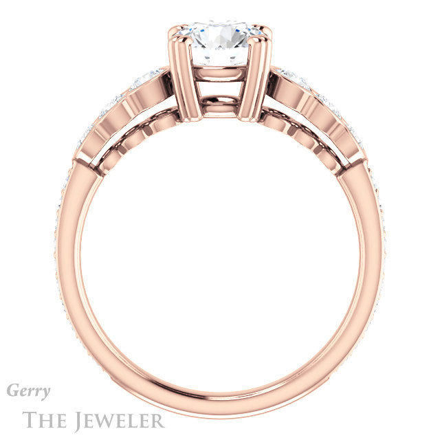 Round Cut Forever One Moissanite Engagement Ring #GTJ1208-round-fo-r