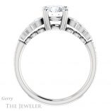 Round Cut Forever One Moissanite Engagement Ring #GTJ1208-round-fo-w