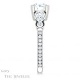 Round Cut Forever One Moissanite Engagement Ring #GTJ1208-round-fo-w