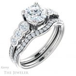 Round Cut Forever One Moissanite Engagement Ring #GTJ1208-round-fo-w