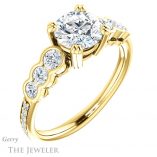 Round Cut Forever One Moissanite Engagement Ring #GTJ1208-round-fo-y