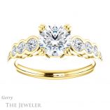 Round Cut Forever One Moissanite Engagement Ring #GTJ1208-round-fo-y