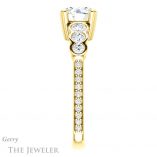 Round Cut Forever One Moissanite Engagement Ring #GTJ1208-round-fo-y