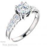 Cushion Cut Forever One Moissanite Engagement Ring #GTJ1209-cushion-fo-w
