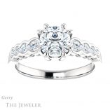 Cushion Cut Forever One Moissanite Engagement Ring #GTJ1209-cushion-fo-w
