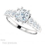 Cushion Cut Forever One Moissanite Engagement Ring #GTJ1209-cushion-fo-w