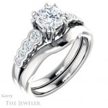 Cushion Cut Forever One Moissanite Engagement Ring #GTJ1209-cushion-fo-w