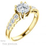 Cushion Cut Forever One Moissanite Engagement Ring #GTJ1209-cushion-fo-y