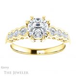 Cushion Cut Forever One Moissanite Engagement Ring #GTJ1209-cushion-fo-y